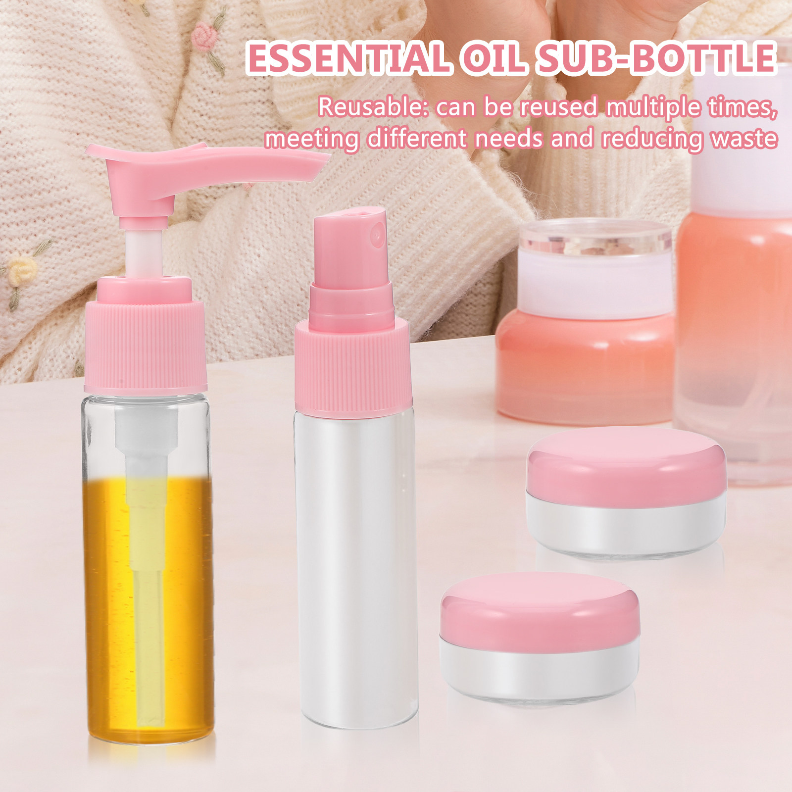 Misting Bottle Fine - 1Set Botol Perjalanan Kompak yang Dapat