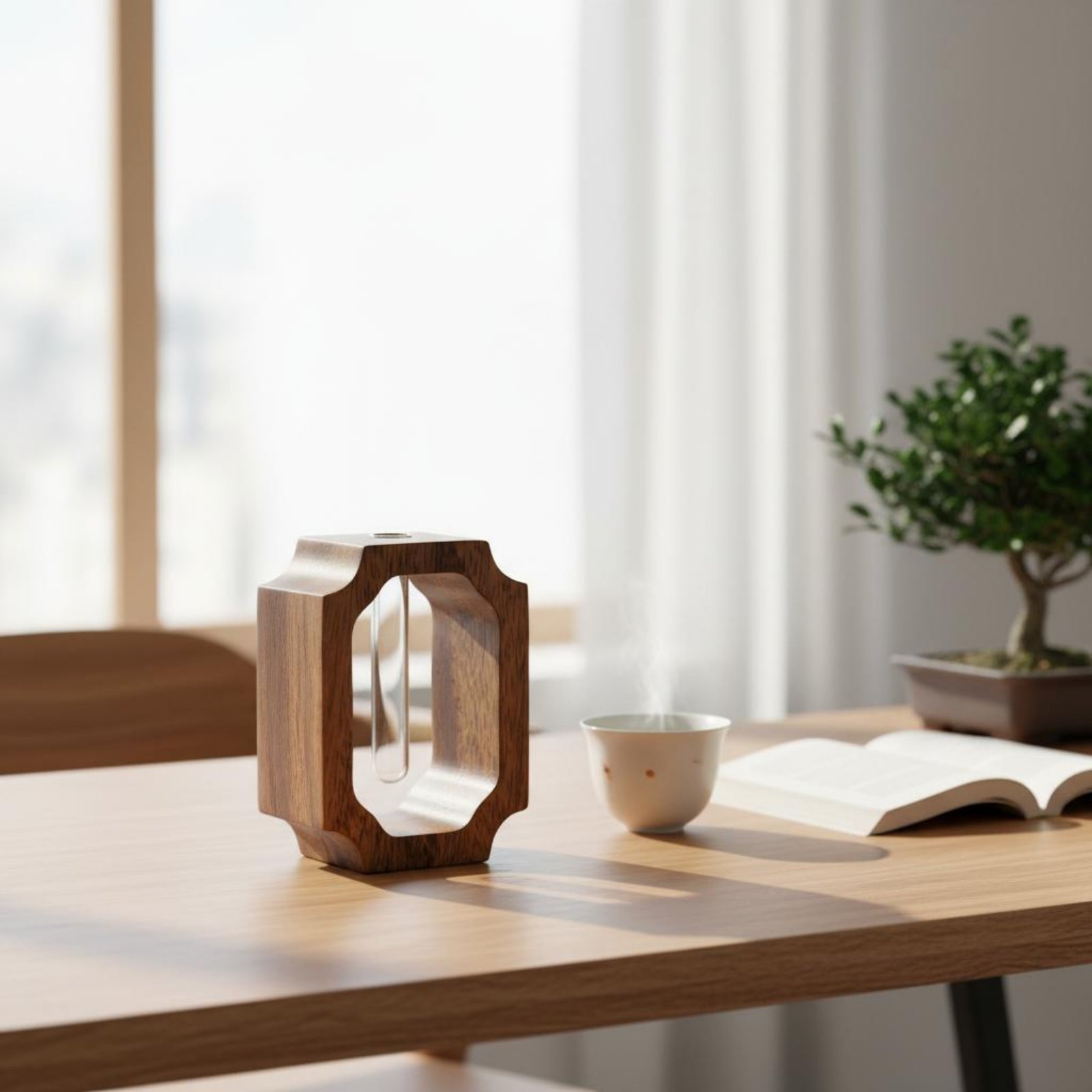 Vas Kayu Walnut Mudah Dibersih - Propagation Station Vase ulasan dan harga